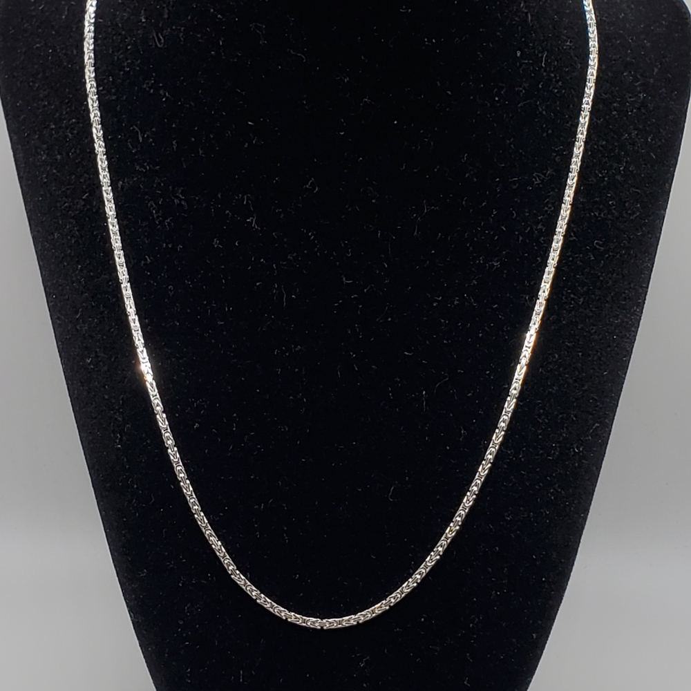 925 Sterling Silver Squared Byzantine 1.85mm 20" Women Men Italy, NEW